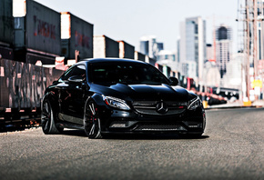 Mercedes-Benz, C63, AMG, black