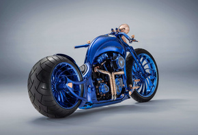 Harley Davidson, luxury, blue, chopper