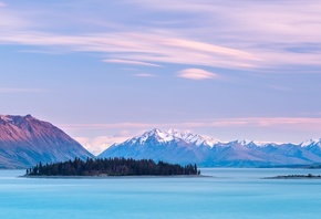 , ,  , Lake Tekapo, New Zealand, mountains, sky clo ...