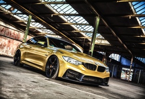 Bmw, M4, Yellow, Reflection, Luxury, Cars