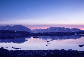 Blue, Evening, At Lake
