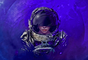 digital art, artwork, astronaut