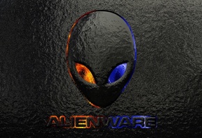 alienware logo grunge background, logo images, brand, alienware, brand and logo