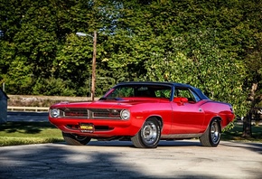 plymouth, cuda, 1970, retro