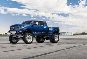 Dodge Ram 3500, Monster, Truck, Tuning, Ram, 3500, Blue, Pickup