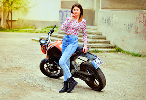 Girl, Model, KTM, Bike, Fashion, Portrait, Motorbike, Bulgaria, Ikoseomer, Cekim