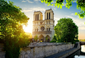 Notre-Dame de Paris, Spring, Landmark, Paris, Catholic cathedral, France