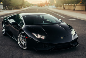Lamborghini, Huracan, black, supercar