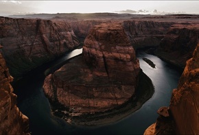 landscape, Grand Canyon, River, Mist