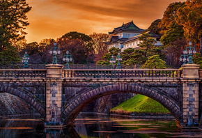 Edo Castle, 4k, Tokyo Imperial Palace, autumn, japanese palaces, beautiful nature, Tokyo, Japan, Asia