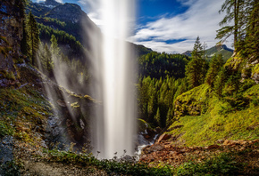 Johannes Waterfall, Alps, mountain waterfall, mountain river, mountain land ...