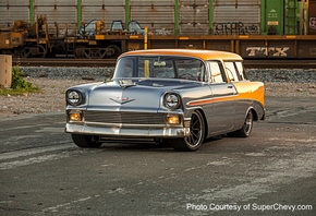 Chevrolet, Nomad, retro, wagon, exterior, Chevy, Nomad, gray-orange