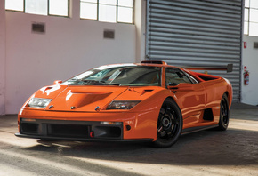 Lamborghini, Diablo, supercar, orange, sports coupe