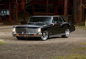 1966, Chevrolet, Nova, cars, black