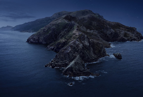 Santa Catalina Island, night, Pacific Ocean, beautiful island, cape, coast, California