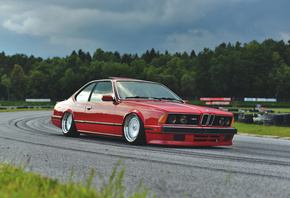 BMW 635 CSi, BMW, E24, red, coupe, tuning E24, lowrider