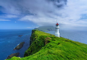 , , , , Holmur Lighthouse, Mykines, Faroe, Islands, , 