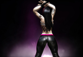 Juri Han, anime, girl, brunette, tattoo, game, Street Fighter, women, sexy, ...