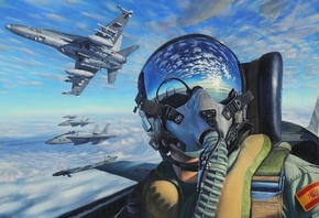 , , , pilot, fighter aircraft, artwork