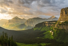 Stormy, Sunrise, Glacier, National Park