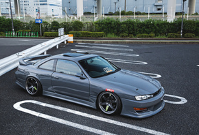 Nissan, Silvia, S14, JDM, gray, sports coupe, tuning