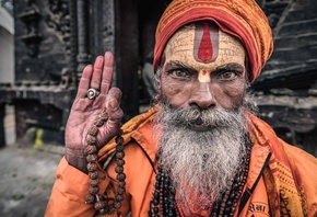 Nepal, Kathmandu, Portrait of a sadhu, , , , 