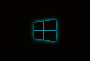 Windows, Glowing, Logo, Blue