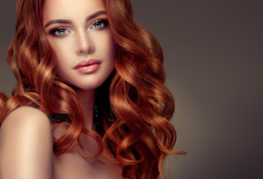 hair, portrait, makeup, hairstyle, red, beautiful, hair, Curly