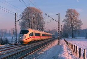 Deutsche Bahn,   , wintry landscape, ICE 3,   ...