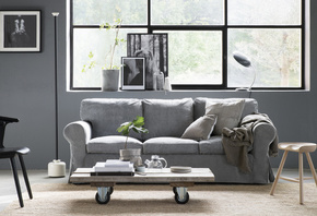 living room interior in scandinavian style, IKEA,     ...