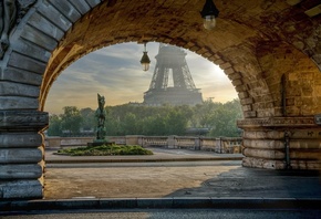 Paris, France, arch, Eiffel Tower