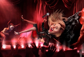 Singer, sooner or later everyone falls, rock concert