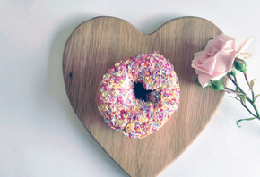 donut, Valentines Day, rose