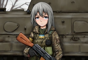 Anime, Guns, Tank, Armed Forces, Ukraine