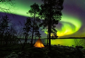 Lapland, Aurora Borealis, Northern Lights, Finland, nature