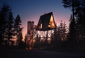 Norway, spectacular treetop cabin, architecture, PAN Treetop Cabins, hotel, forest