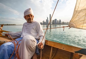 traditional wooden dhow boats, Arabian Gulf, nature, Abu Dhabi, aquatic adventure