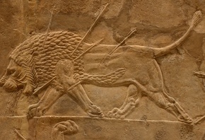 sculpted relief, lion hunting, relief from the North Palace of Nineveh, British Museum