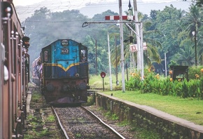 Locomotive, Gravel, India, railway line