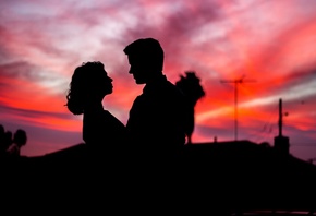 Couple, Sunset, Man, Woman, Romantic