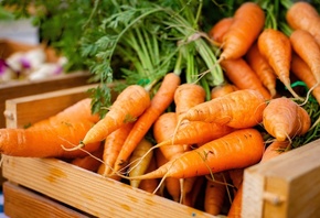 vegetables, market, carrots