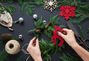 pine cones, Christmas, decoration