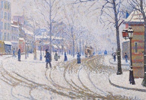 Paul Signac, French, 1886, Snow Boulevard De Clichy, Paris