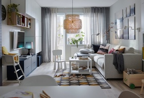 Living room interior in modern style, Furniture, Ikea