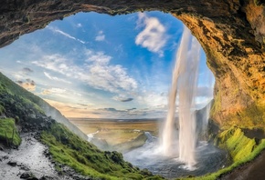 Waterfall, Iceland, Seljalandsfoss