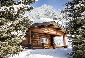 Lone Mountain Ranch, winter cabin, Montana