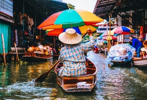 small boat, Amphawa Floating Market, Bangkok, Thailand
