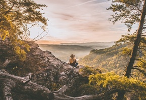 mountain landscape, woodlands, nature, hike