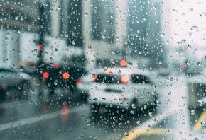 city, rain, glass, drops