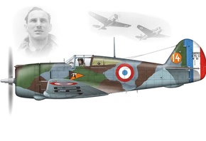 Alois Vasatko, fighter ace, French Air Force, Curtiss Hawk H75A-1, single-seat fighter aircraft